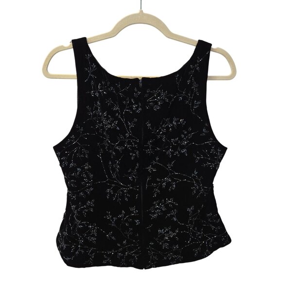 Kay Unger Silk Blend Velvet Beaded Special Occasion Top Size 12 - Picture 2 of 7